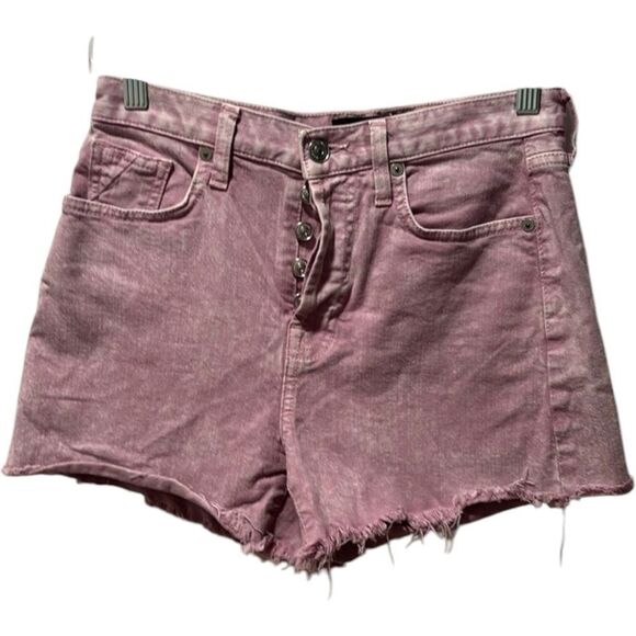 7 for all man kind button fly cutoff jean shorts 5 pockets women’s size 24. - Picture 1 of 8